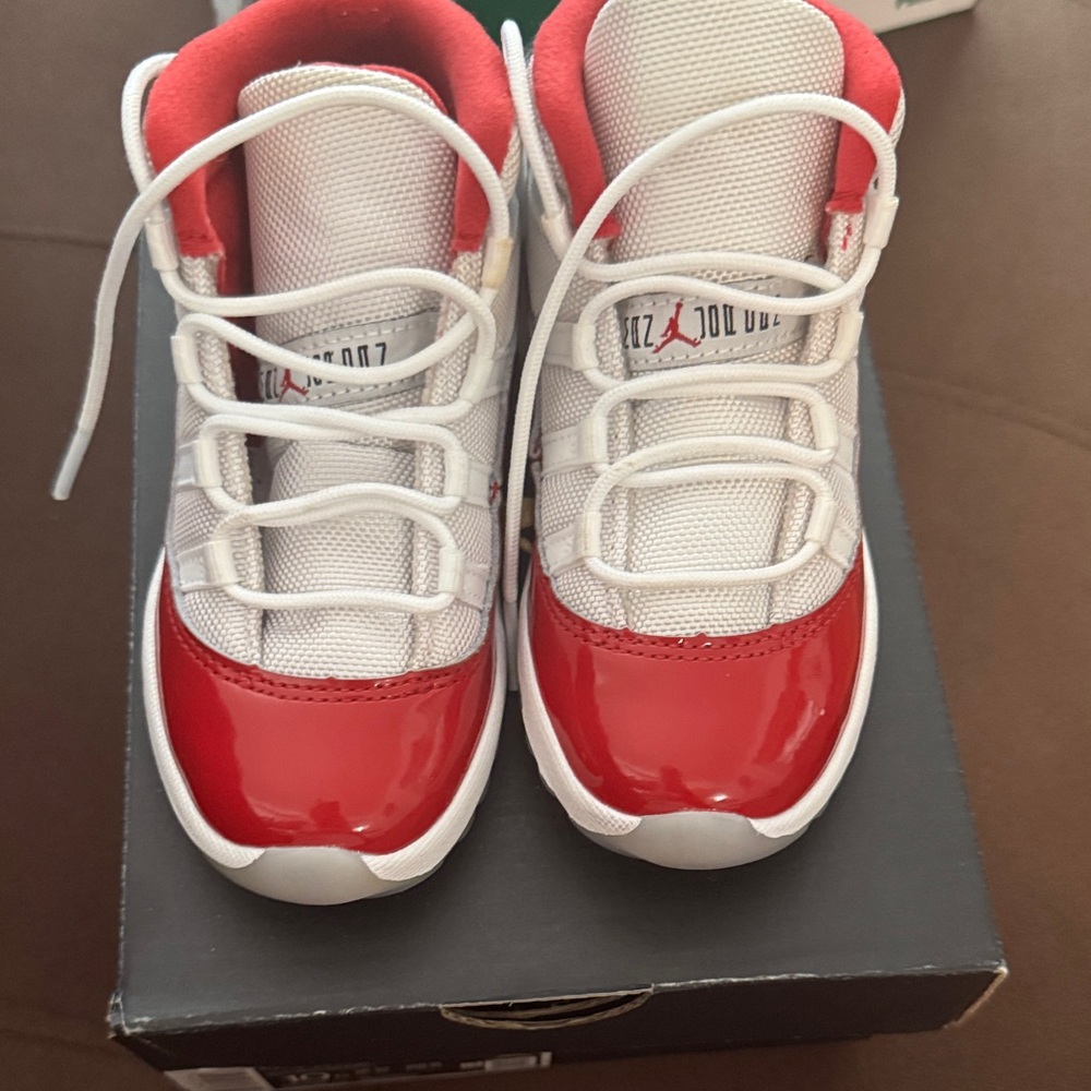 Jordan Kids Red and White Sneakers